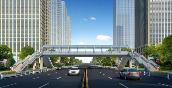 Προσαρμοσμένη H Steel Truss Bridge Ανθεκτική στον άνεμο με γαλβανισμένο / βαμμένο χάλυβα πλαίσιο