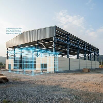 Γεωργική δομή αντοχής σε σεισμούς βαθμού 8 Αποθήκη με γαλβανισμένη επεξεργασία επιφάνειας και φορτίο ανέμου 0,35 kN/m2