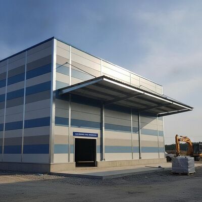 CAD Design Steel Structure Warehouse προσφέροντας πάχος πάνελ σάντουιτς μεταξύ 50-200mm και καναπικού πλαισίου διπλό φύλλο κατασκευασμένο για την κατασκευή